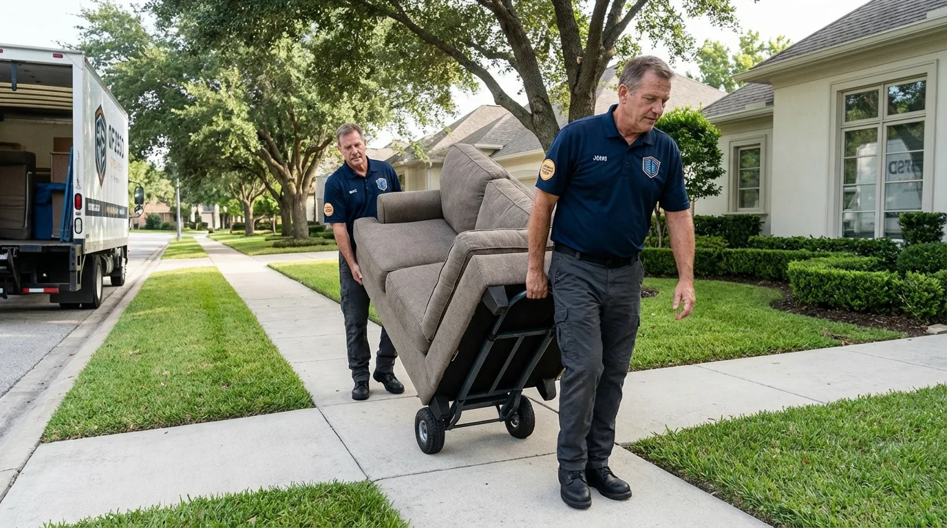 Local residential moving crew loading furniture in Lordsburg, NM